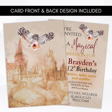 editable magical birthday invite template